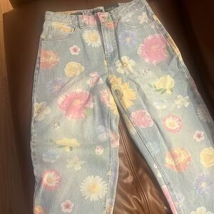 Target Wild Fable floral printed denim jeans